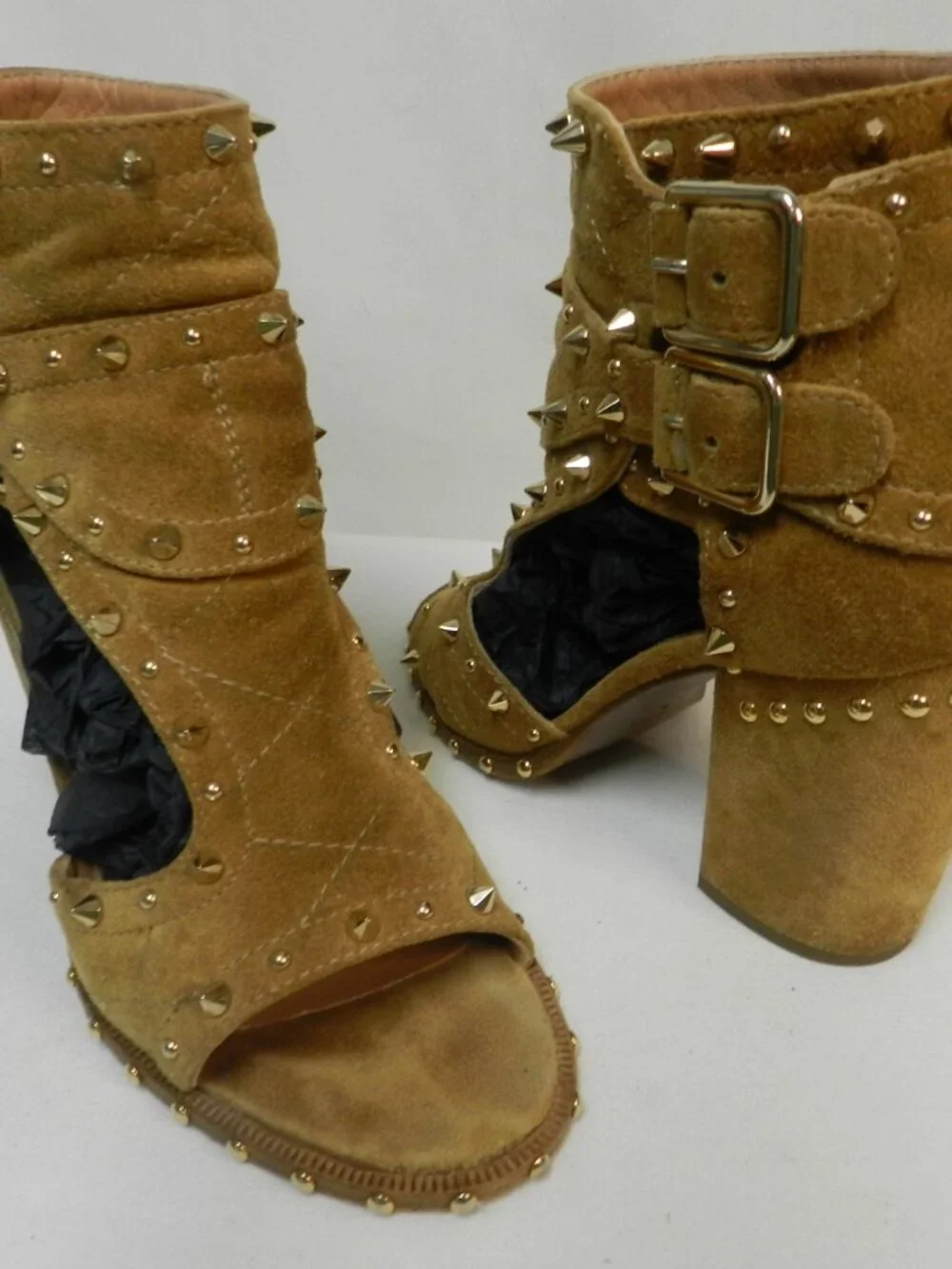 Laurence Dacade Suede Studded cutout pumps boots sandals Italy Size 37.5 US  7.5